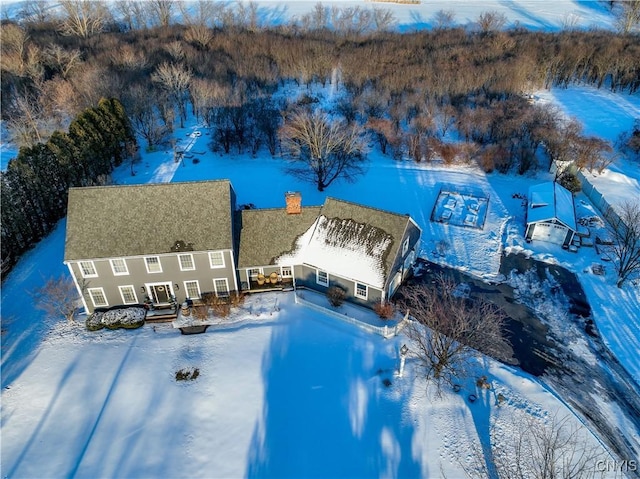 view of snowy aerial view