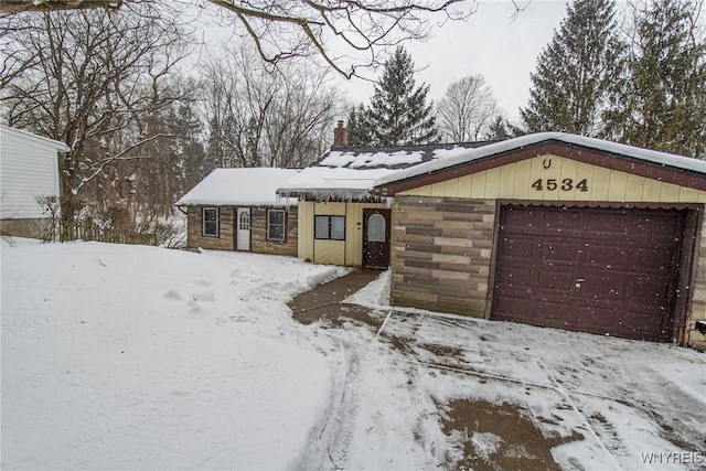 view of front of home with a garage