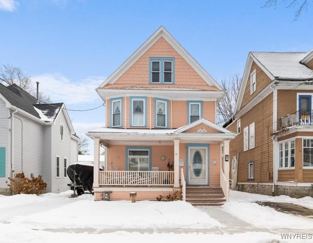 view of front of property with covered porch