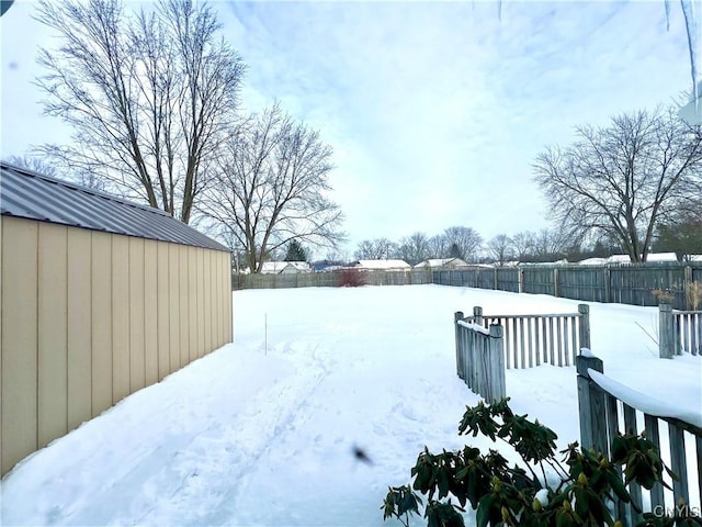 view of snowy yard