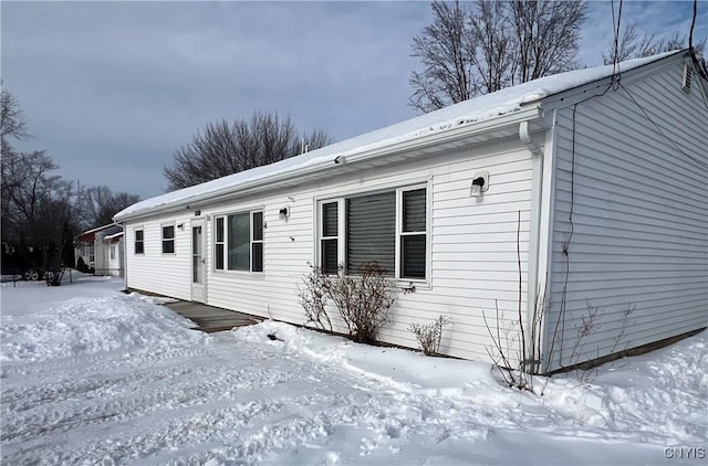 view of snowy exterior