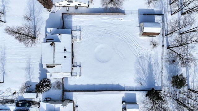 view of snowy aerial view