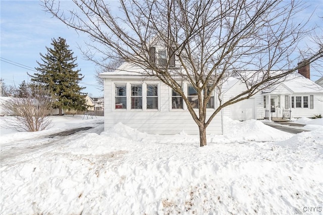 view of yard covered in snow