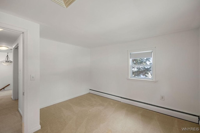 2202 River Rd, Wheatfield, NY 14304 - empty room featuring a baseboard radiator, carpet flooring, and baseboards