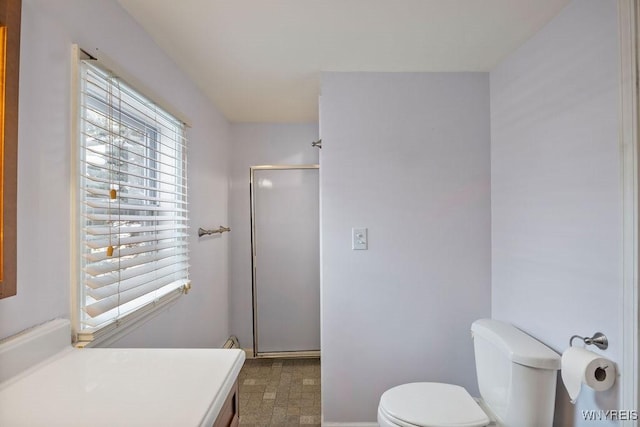 2202 River Rd, Wheatfield, NY 14304 - bathroom with toilet and an enclosed shower
