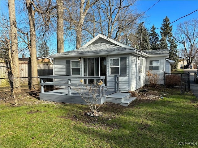 2202 River Rd, Wheatfield, NY 14304 - view of front of property with a deck and a shingled roof