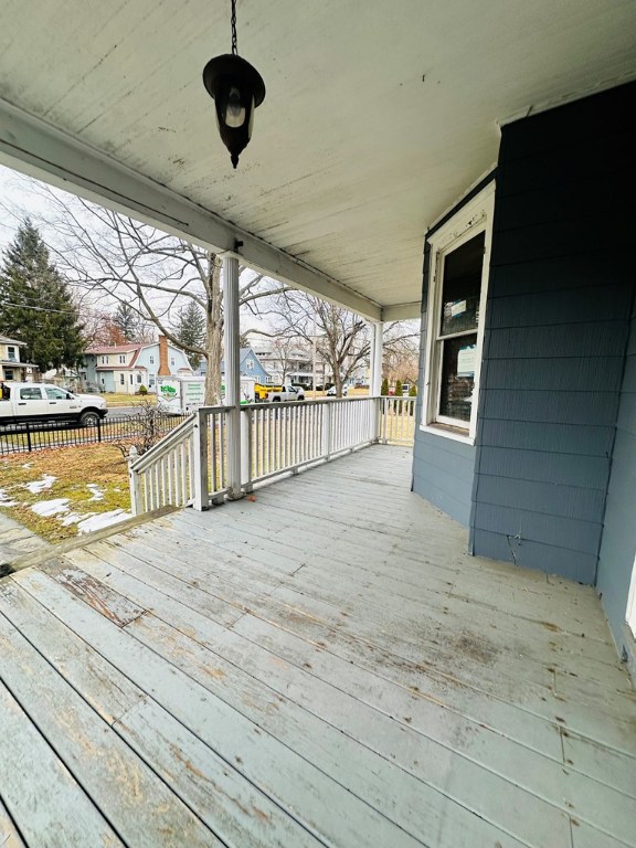 deck with covered porch