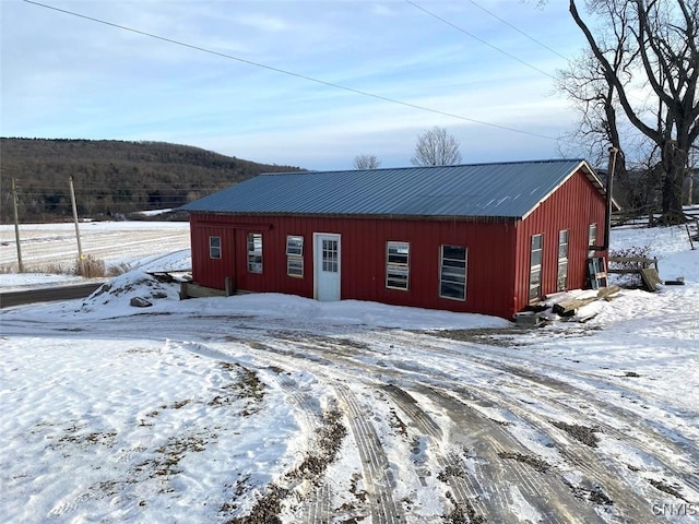 view of snow covered structure