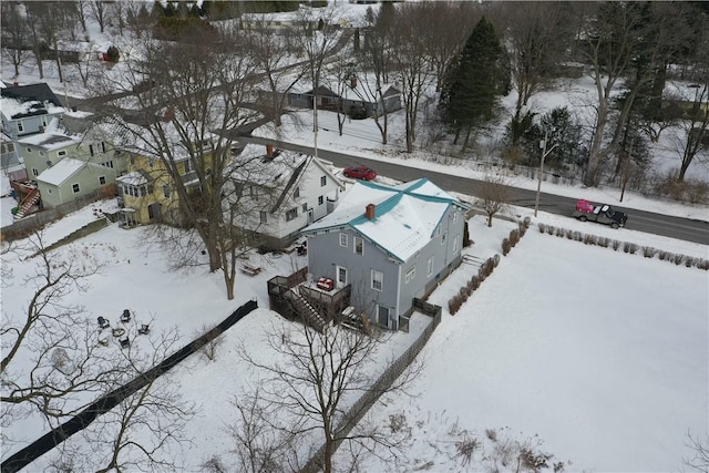 view of snowy aerial view