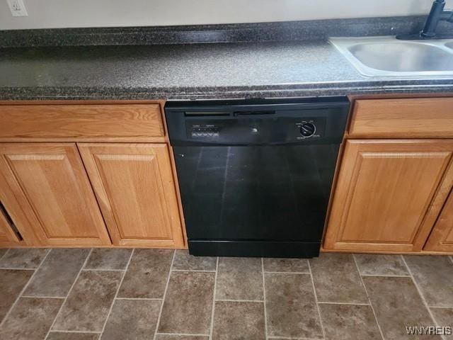 17 Beattie Ave, Lockport-City, NY 14094 - kitchen with a sink, black dishwasher, and dark countertops
