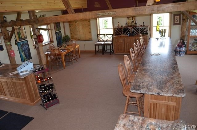 view of carpeted dining room