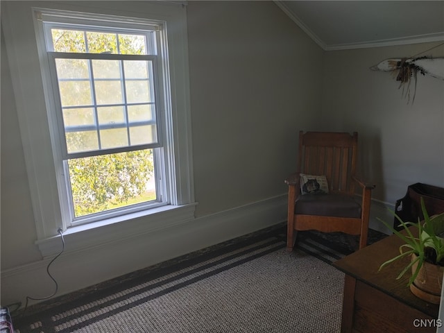 interior space featuring ornamental molding