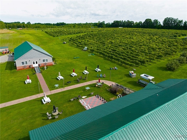 bird's eye view with a rural view