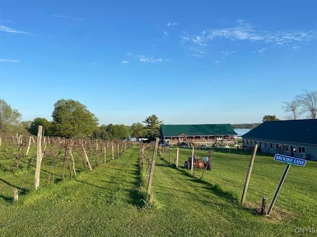 surrounding community with a rural view and a lawn