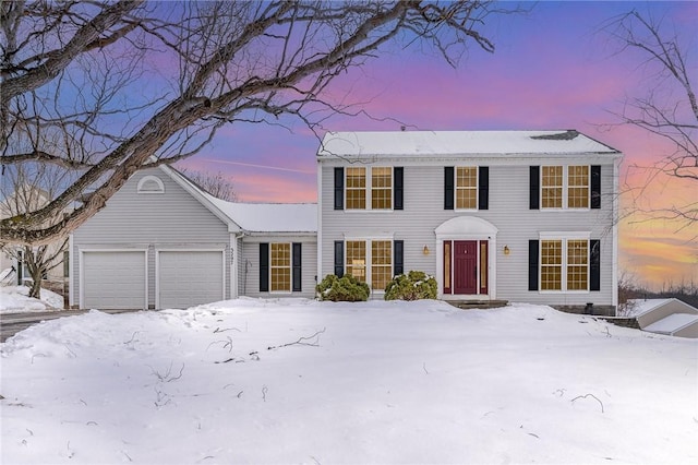 colonial house with a garage