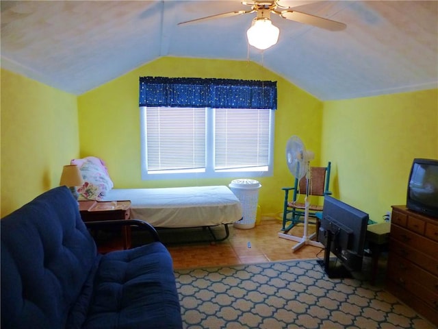 3049 Huggins Rd, Orange, NY 14815 - bedroom featuring lofted ceiling and a ceiling fan