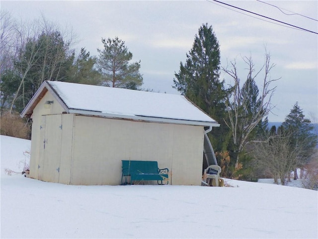 view of snow covered structure