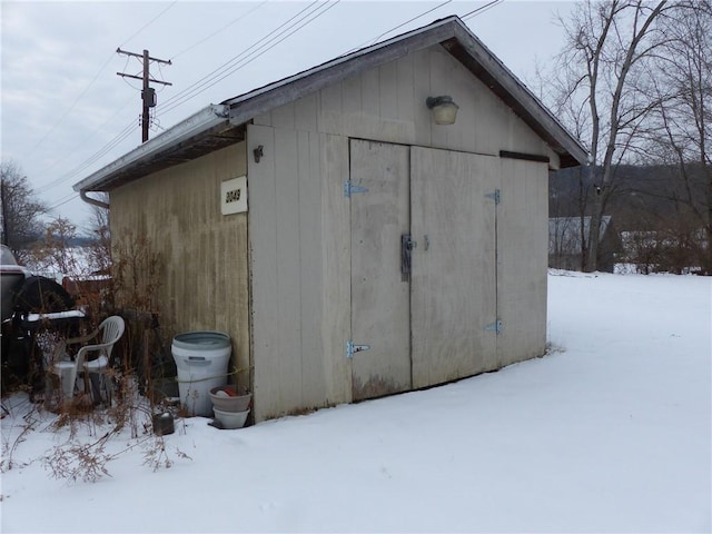 view of snow covered structure