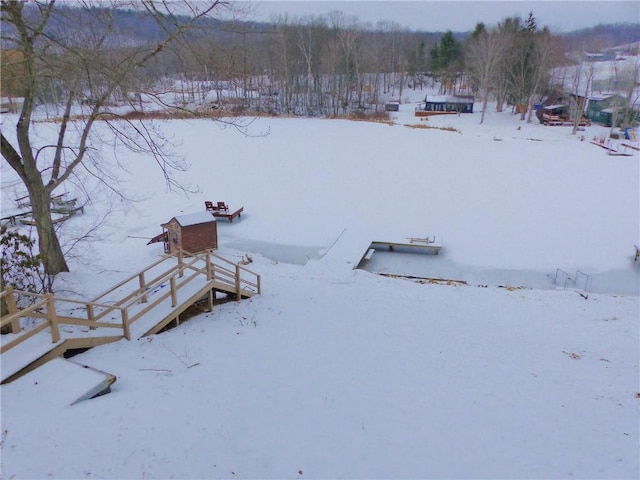 view of snowy yard