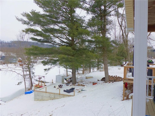 view of snowy yard