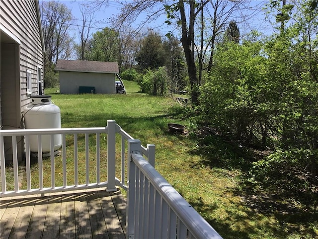 3049 Huggins Rd, Orange, NY 14815 - wooden terrace with a lawn