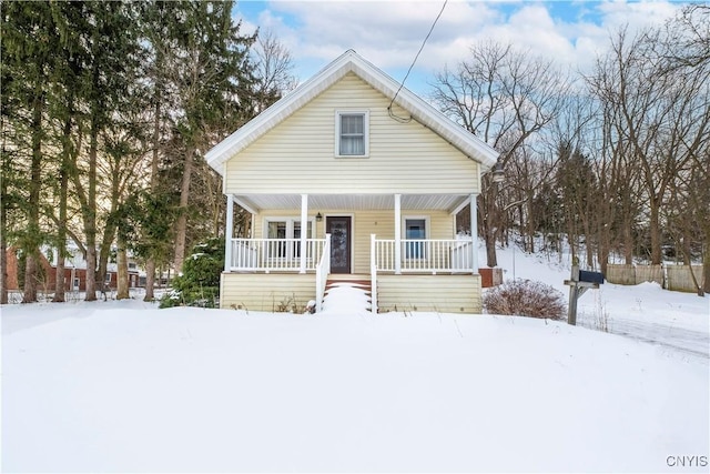 bungalow-style home with covered porch