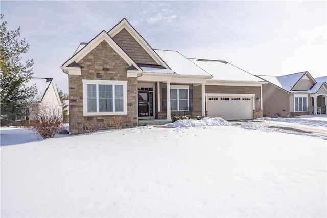 view of front of house with a garage