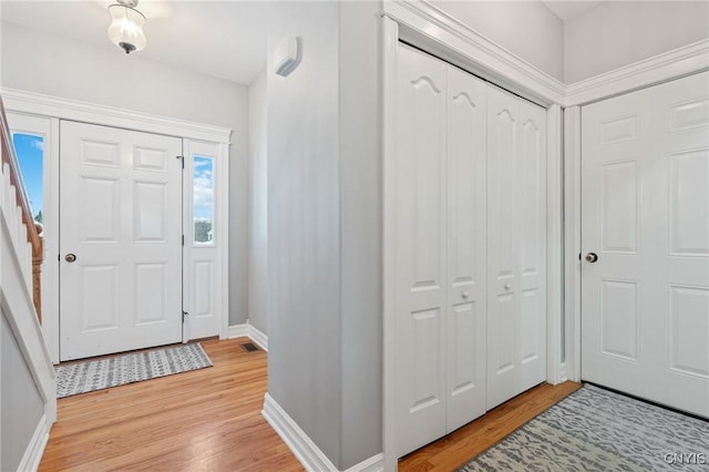 entrance foyer featuring light hardwood / wood-style flooring