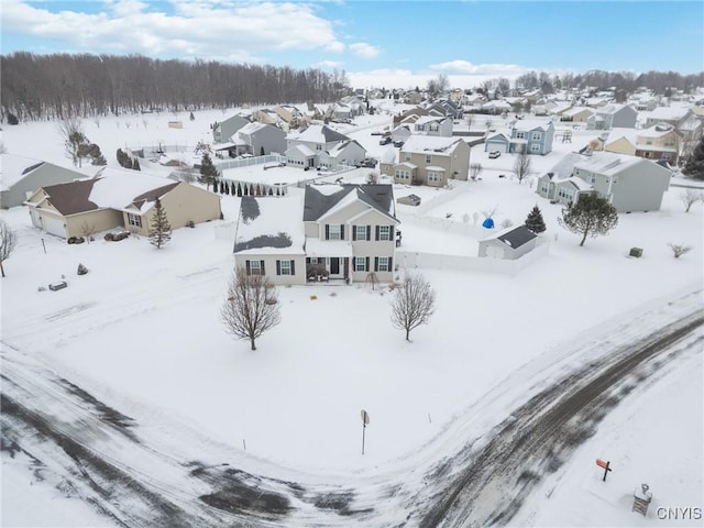 view of snowy aerial view