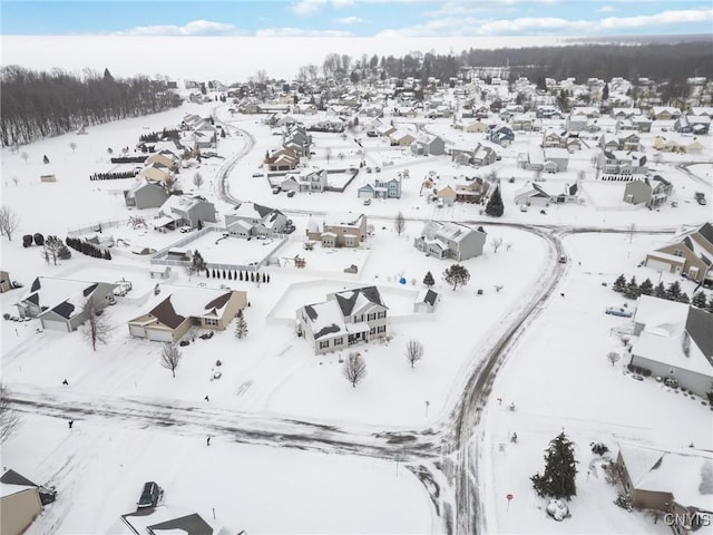 view of snowy aerial view