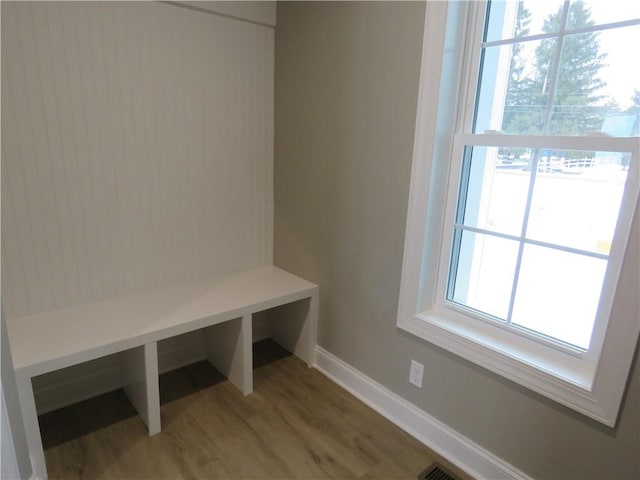 mudroom featuring light hardwood / wood-style floors