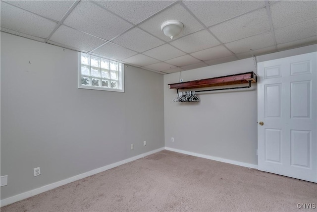 11190 US Route 11, Adams, NY 13605 - basement featuring carpet floors, baseboards, and a drop ceiling