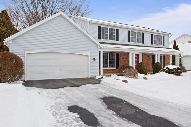 front facade with a garage