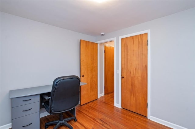 office space featuring light hardwood / wood-style floors