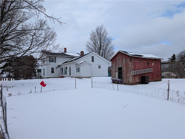 view of snowy exterior