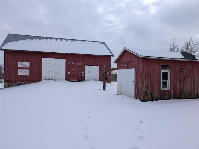 view of snow covered structure