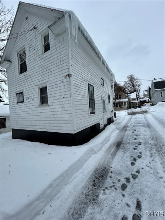 view of snowy exterior