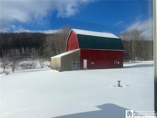 view of snow covered structure