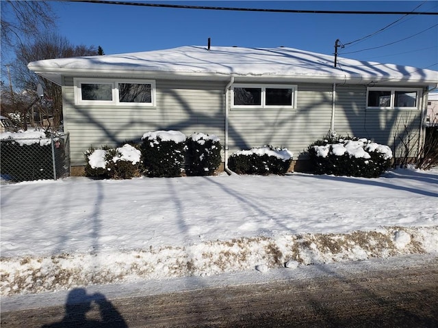 view of snowy exterior