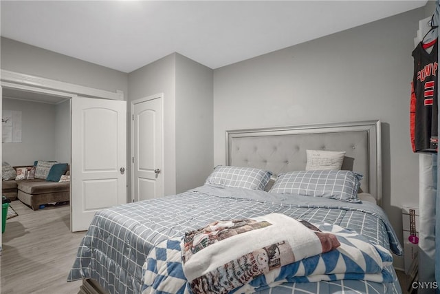 bedroom featuring light hardwood / wood-style flooring