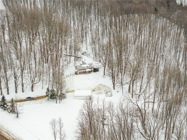 view of snowy aerial view