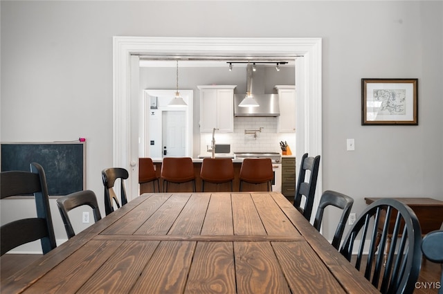 dining room with sink