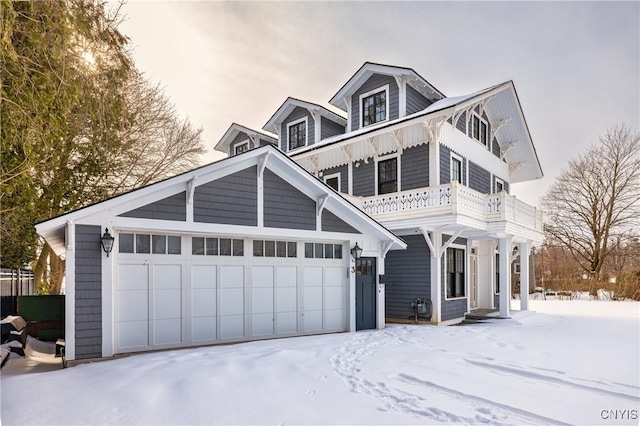 view of front of home with a garage