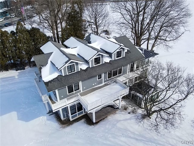 view of snowy aerial view