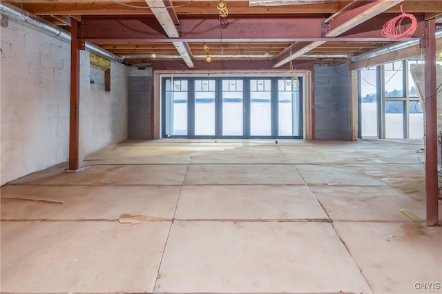 misc room with concrete flooring