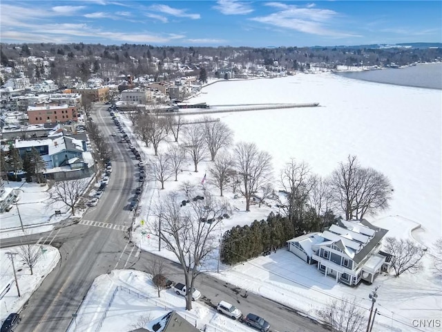 view of snowy aerial view