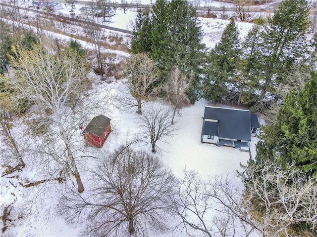 view of snowy aerial view