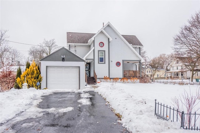 view of front of house with a garage