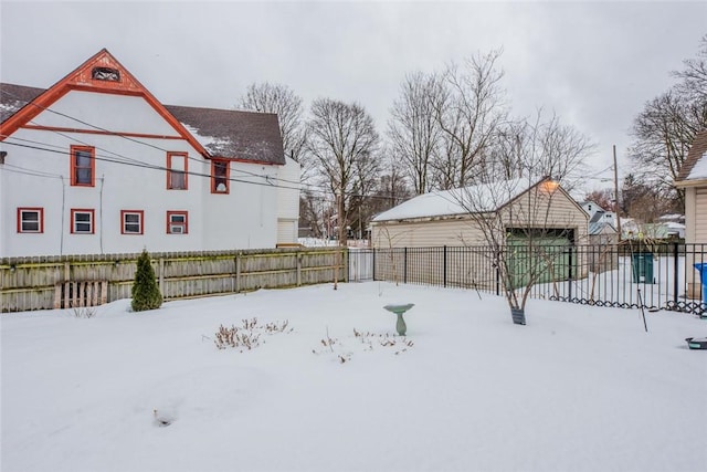 view of yard covered in snow