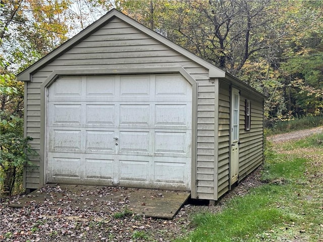 view of garage